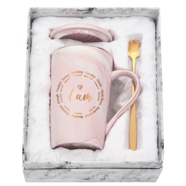 Joymaking Christian Gifts for Women Boyfriend Religious Gifts Inspirational Spiritual Birthday Gifts for Women Coffee Cup with Bible for Women, 400 ml, Pink