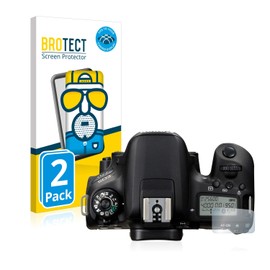 brotect 3D Curved Screen Protector Matte compatible with Canon EOS 77D (top plate display) (2 Pack) - Full Screen Coverage