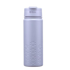 fitvia Thermos Flask "Purple" 500 ml Stainless Steel, Integrated Tea Strainer, Heat and Cold Function, Water Carafe