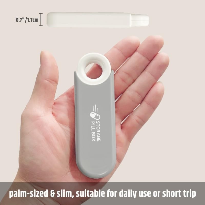 Slim Travel Pill Organizer, Small Pill Case Fits in Purse