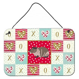 Caroline's Treasures CK5435DS812 Skinny Guinea Pig Love Wall or Door Hanging Prints, Red Aluminum Metal Sign Kitchen Wall Bar Bathroom Plaque Home Decor, 8x12, Multicolor