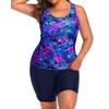 Daci Women's Plus Size Tankini Swimsuit - Two Piece Rash
