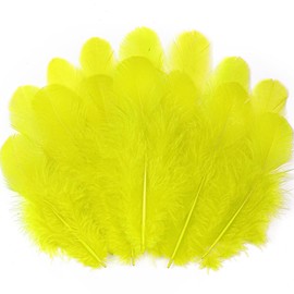 Soarer 300pcs Yellow Rooster Feathers Bulk - 3-5inch Craft Feathers for Wedding Home Party, Dream Catcher Supplies and DIY Crafts(Yellow)