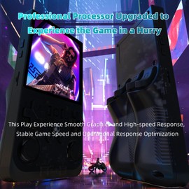 B‌lorkbuy R36MAX Retro Handheld Game Console-4-inch HD IPS Screen,RK3326 1.5GHz Chip,4000mAh Battery 30+ Emulators for Console Handheld,Portable Gaming Console for Travel & Home Entertainment (Black)