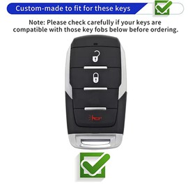 WENHENI Keyless Entry Systems Key for RAM Key Fob Cover Shell with Keychain Fit for 2019 2020 2021 2022 2023 Dodge RAM 1500 Smart Key (3Buttons Gold-Pink)