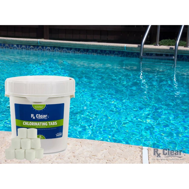 Rx Clear 1" Inch 99% Trichloro Stabilized Swimming Pool Chlorine