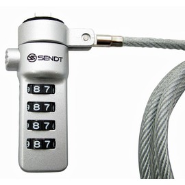 Sendt Notebook/Laptop Combination Lock Security Cable (Silver)