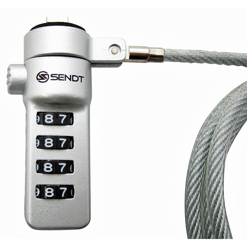 Sendt Notebook/Laptop Combination Lock Security Cable (Silver)