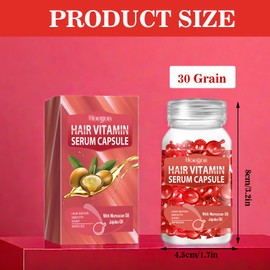 Hair Treatment Serum, Hair Vitamin Serum Capsule,angereichert mit marokkanischem Argan- und Avocadoöl, reich an Vitaminen A, C, E und Pro B5, kein Ausspülen nötig, für alle Haartypen geeignet.