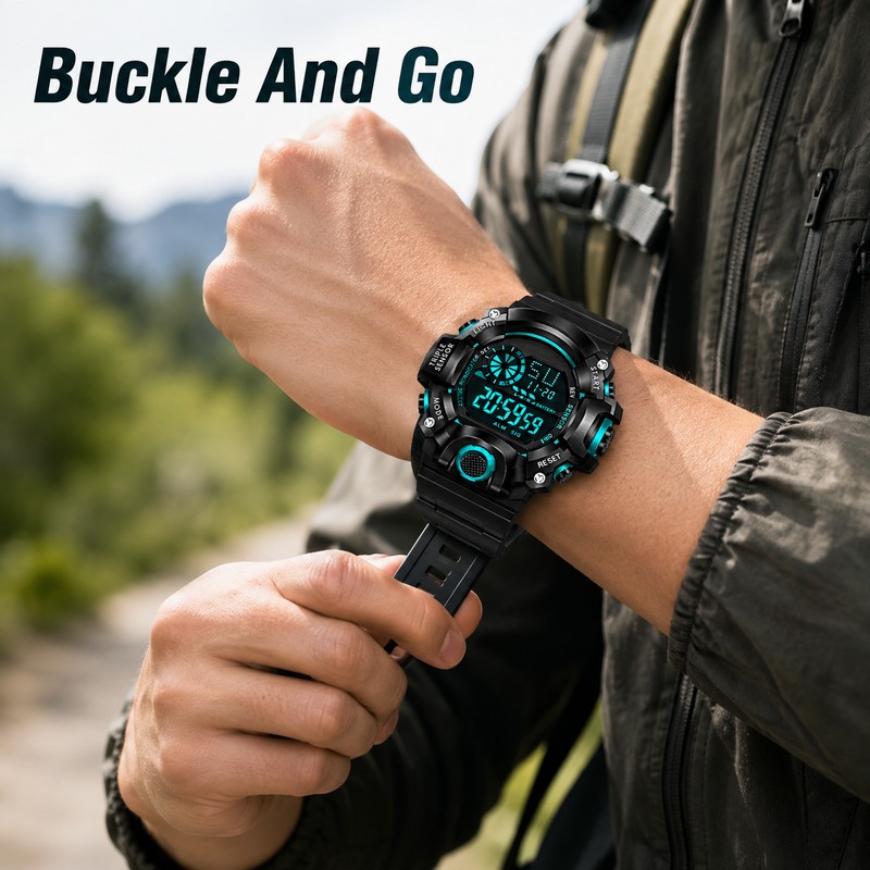 Digital Sports Wristwatch for Outdoor Play - Large Dial, Luminous,