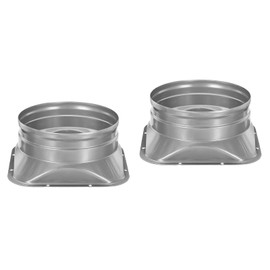 PATIKIL 6 Inch Duct Connector Flange, 2 Pack Metal Straight Pipe Flange Square to Round Interface Air Duct for Heating Cooling Ventilation HVAC System