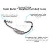 Harmony Fishing - Razor Series Weighted Swimbait Hooks (5 Pack)