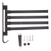 Black Swivel Towel Bar Punch Free Bathroom Towel Rack Wall