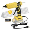100W Hot Glue Gun Compatible for De-walt 20V Battery, LCD