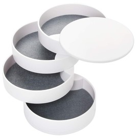 BUYGOO Jewelry Organizer Rotating Storage Box Jewelry Storage Box 4-Layer Round Jewellery Storage Organiser 360 Degree Rotating Portable Jewelry Accessory Storage box for Earrings Necklaces Rings
