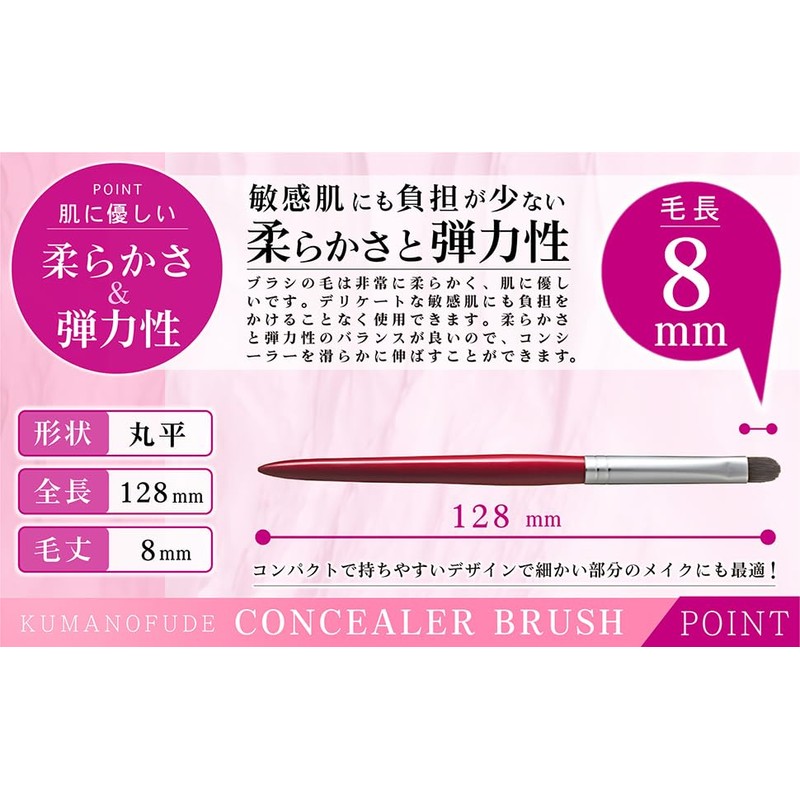 Hakuundo Kumano Brush, Nose Shadow Brush, Concealer Brush, Eye Makeup,