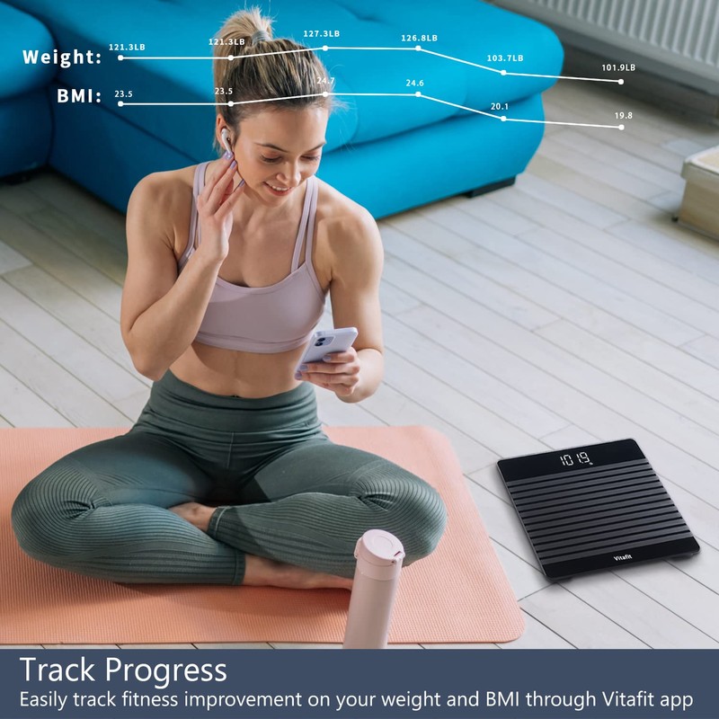 Vitafit Anti-Slip Smart Digital Bathroom Scale for Body Weight, FSA