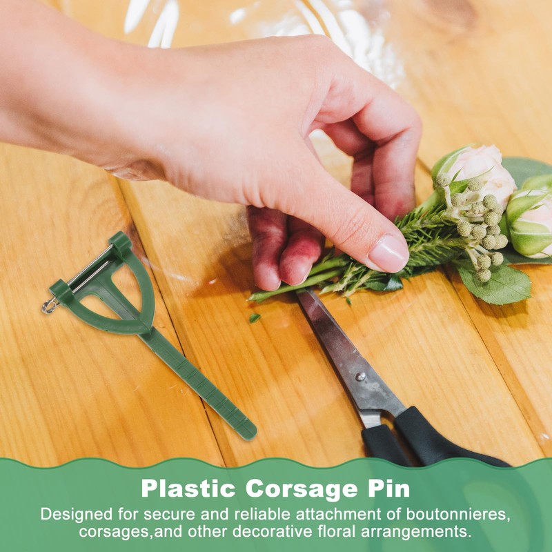 M METERXITY 80-Pack Boutonnieres Safety Pins, Plastic Triangle Corsage Pin