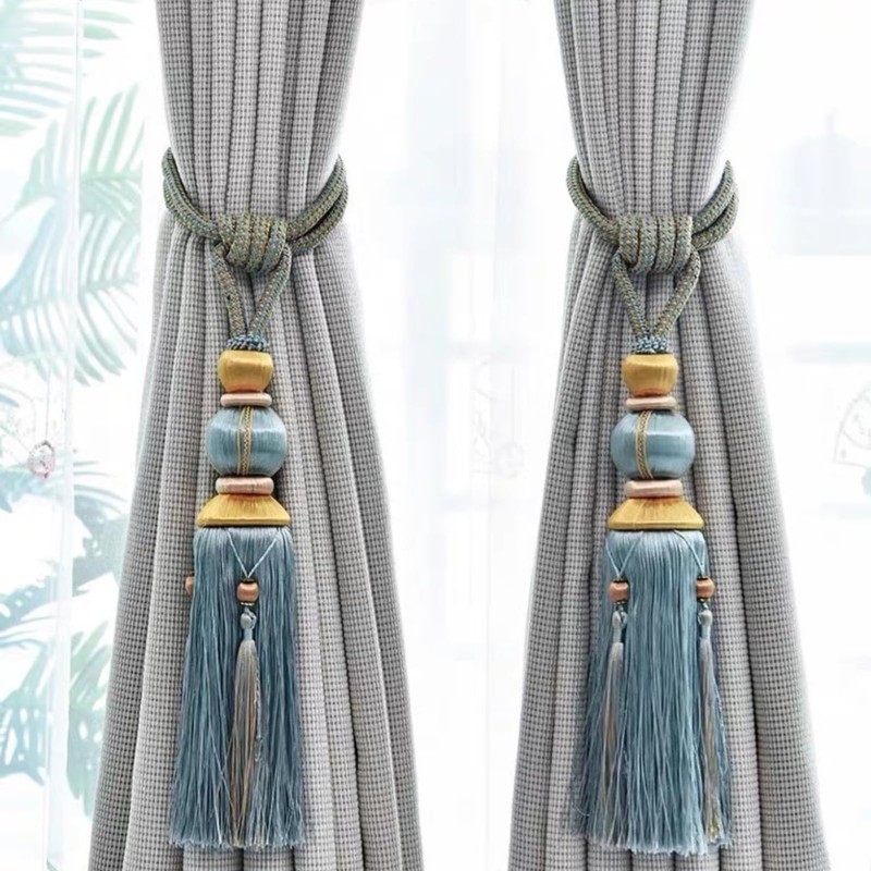 Paired Lantern Single Hanging Ball Tassels Curtains Buckle Sling Binding
