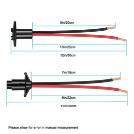TopHomer Trolling Motor Connector, 10AWG 12V Trolling Motor Plug and Receptacle IP67 Waterproof Male Female Connector 2-Wires 1FT for Marine Boat and Kayaks