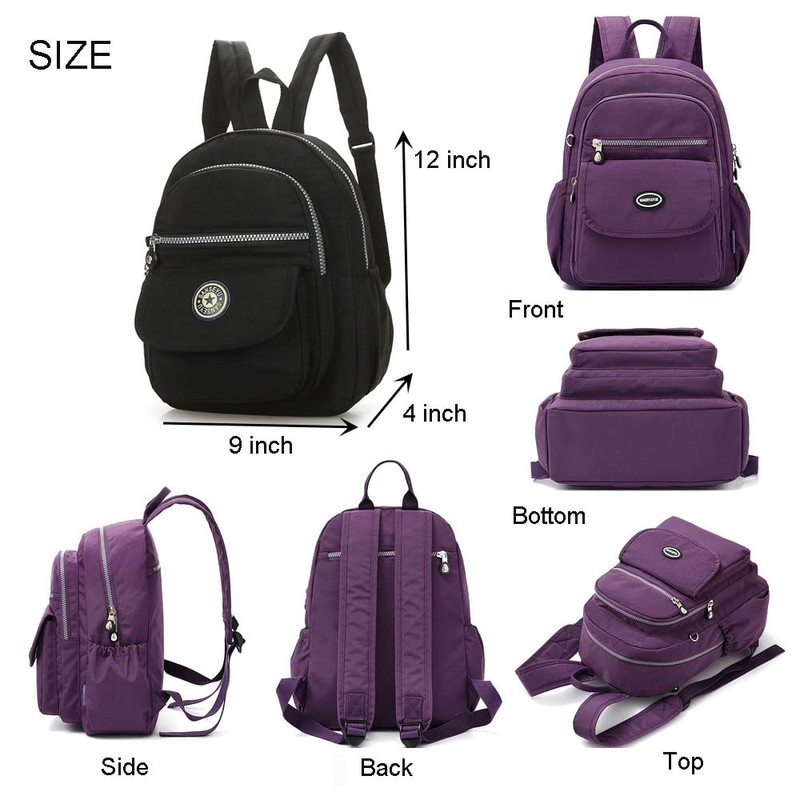 Laneko Mini Nylon Backpacks for Women Small Backpack Purse Lightweight