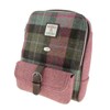 Kilts Wi Hae Muted Green And Rose Pink Harris Tweed Tartan Check Naver Large Backpack