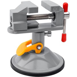 360° Rotating Mini Bench Vise with Suction Cup Base, Bestgle Adjustable Clamping Force Drill Press Vise for Jewelry Carving, DIY Wood Craftand Woodworking