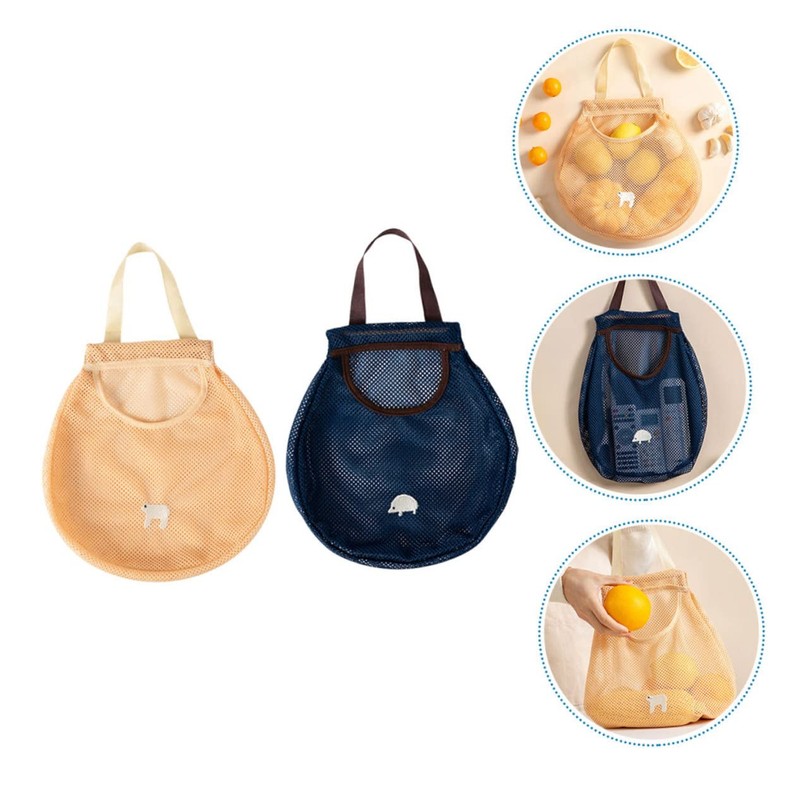 STOBAZA Large Capacity Fruit Vegetable Mesh Bag Snack Organizer for