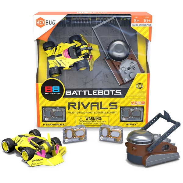 HEXBUG BattleBots Rivals 6.0 Rusty and Hypershock, Remote Control Robot Toys for Kids, STEM Toys for Boys and Girls Ages 8 & Up, Batteries Included
