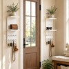 2 Tier White Floating Vanity Wall Shelf with 8 Crystal