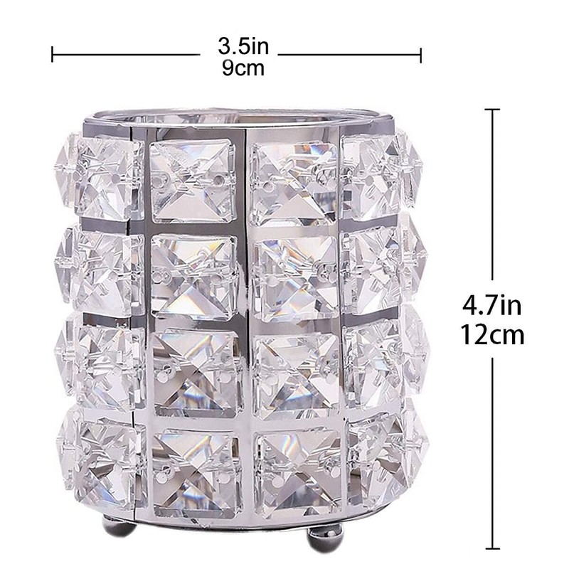 Tiardey Crystal Makeup Brush Holder Organizer Eyebrow Comb Brushes Pen