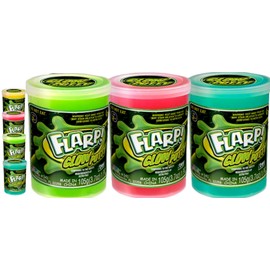 JA-RU Flarp Putty Glow in The Dark Scented Noise Putty (3 Units) Squishy Shine Neon Colors, Noise Putty Slime, Autism Stress Toy, Party Favors for Kids Boys & Girls. Plus 1 Bouncy Ball 341-3p