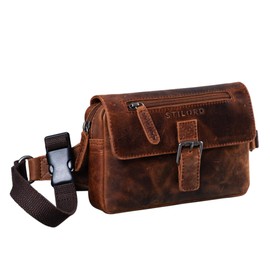 STILORD 'Ian' Vintage Belt Bag Leather Men Women Waist Bag Bumbag for Festival Travel Party Concert Pouch Bag Fanny Pack in Genuine Leather, Colour:Zamora - Brown