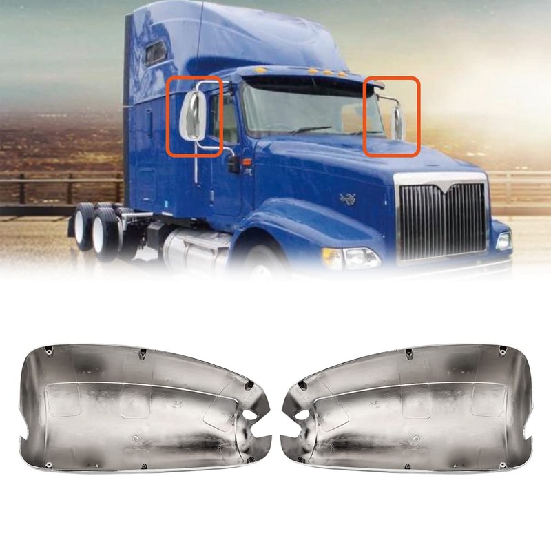 High Soar Chrome Door Mirror Covers for International 9200 9400i