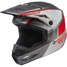 Fly Racing 2022 Adult Kinetic Drift Helmet (Charcoal/Light Grey/Red, X-Large)
