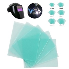 ZYWUOY 10pcs Welding Helmet Lens 110x90mm Plastic High Temperature Resistant Transparent Protective Plate Replacement Lens for Welding Outer or Inner Protective Film of Cover