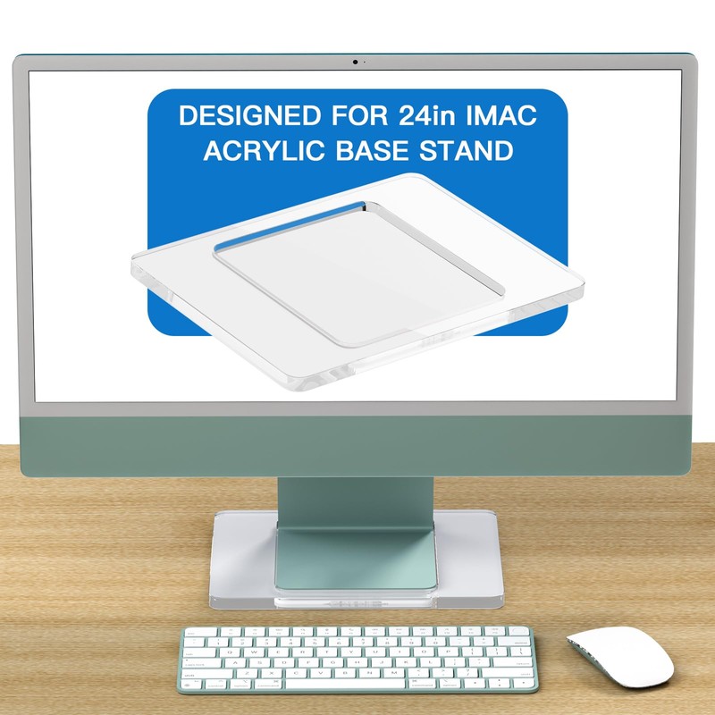 CaSZLUTION Acrylic Stand Base Widener for 24-inch iMac 2021-2024 M1/M3/M4