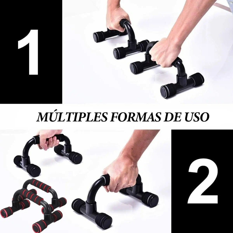 Manijas Para Flexiones 1 Par + 1 Par De Muñequeras