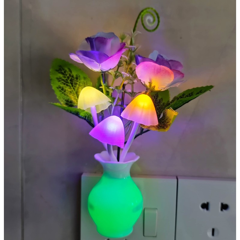 AUSAYE 4 Pack Plug in LED Night Light Sensor Rose