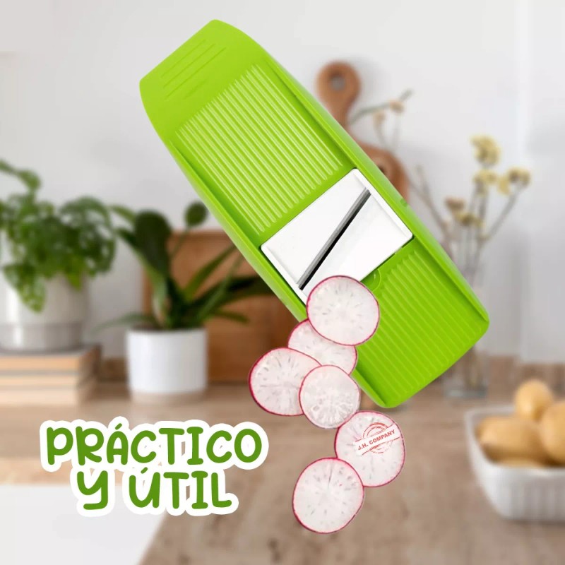 J.H. Company Rallador 3 En 1 Verduras Rebanador Manual Plano