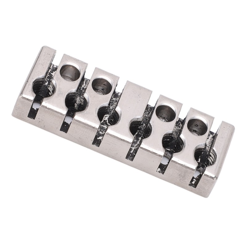 6 String Lock with Screws Metal Headless Guitar Bridge String