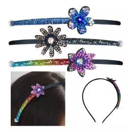 Jands Diademas Elegantes Con Pedreria Diseño De Flores Set Con 3pz