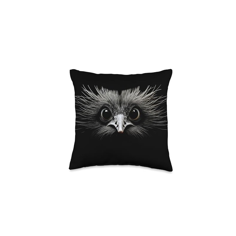 Ostrich Eyes Throw Pillow