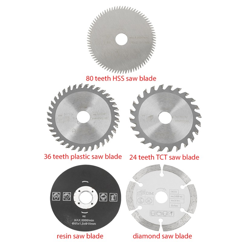 5Pcs 85mm Inner Diameter 15mm Mini Carbide Circular Saw Blade