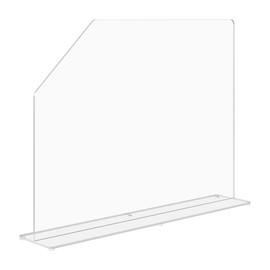 Sink Splash Guard Clear Acrylic with Easy Reach Cutaway Freestanding One Piece Protective Shield 23.5" x 4.5" x 18" Barrier for Kitchens Medical Offices and Labs By Marketing Holders
