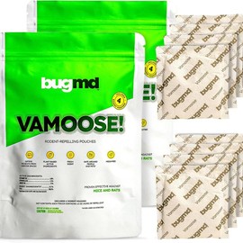BugMD Vamoose Rodent Repellent â Plant-Powered Mouse & Rat Deterrent for Indoors & Outdoors Pet:_2 Pack - 8 Pouches