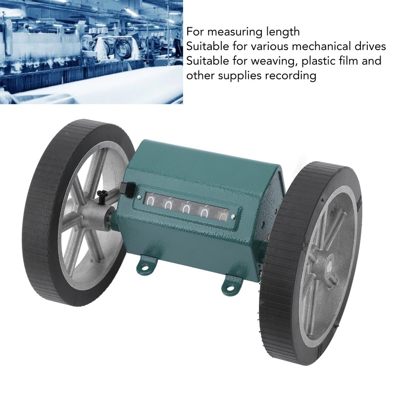 Green Digital Rolling Meter Counter 5 Digit Simple Mechanism Clear