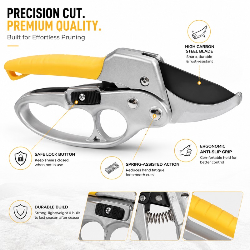 Garden Pruning Shears for Plant Trimming – High Carbon Steel