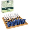 Mindful Classics, Chess Checkers Board Game Set with Bamboo Wooden