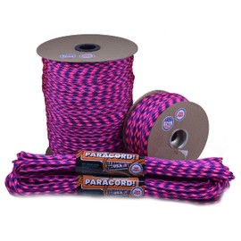 Bored Paracord - 1', 10', 25', 50', 100' Hanks & 250', 1000' Spools of Parachute 550 Cord Type III 7 Strand Paracord Well Over 300 Colors - Nerds - 100 Feet